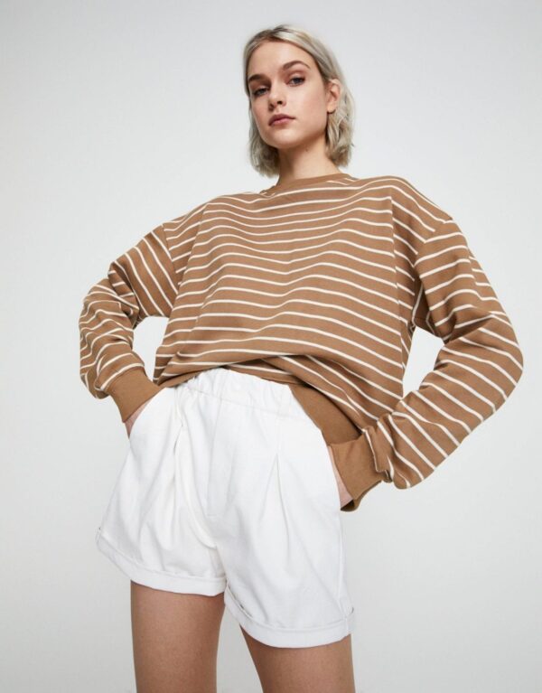 Basic Stripe Print Sweatshirt - Image 3