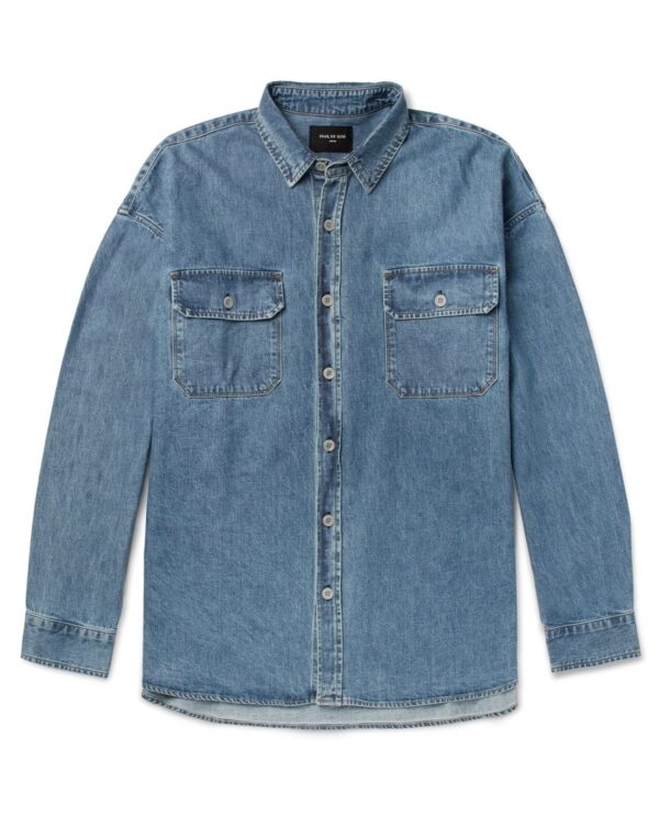 Oversized Washed-Denim